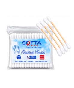 Cotton Buds (Wooden Stick) – Printed Zip Bag, 100’s