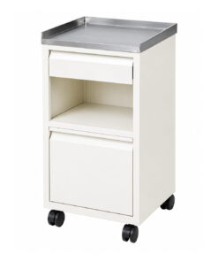 Bedside Cabinet – Steel with Stainless Steel Top